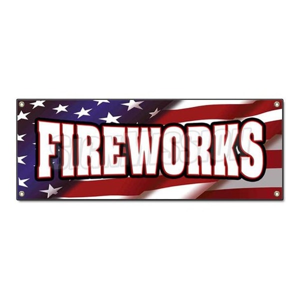 Signmission FIREWORKS BANNER SIGN stand firework store signs July 4th firecracker fourth B-Fireworks - main
